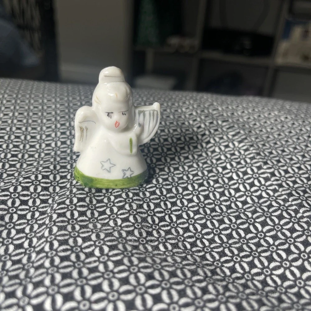Vintage Japan Christmas Ceramic Angel Card‎ Holder